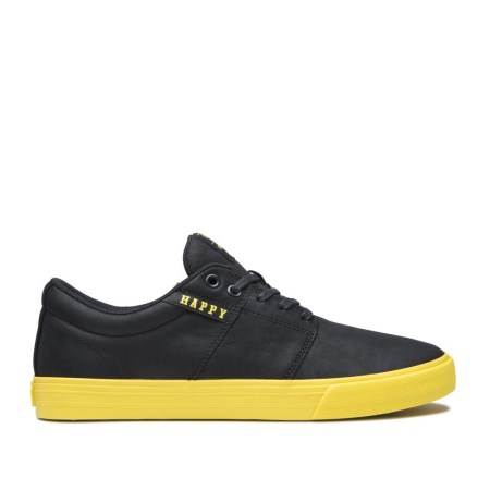 Supra Stacks II Vulc Mens Low Tops Shoes Black UK 45HZJ